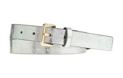 J.Crew Crackled Metallic Leather Belt.