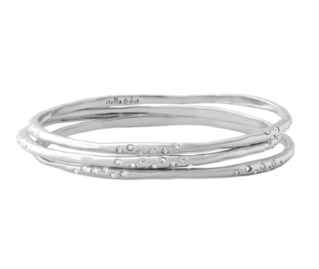 Stella & Dot Rhea Bangles in Silver.