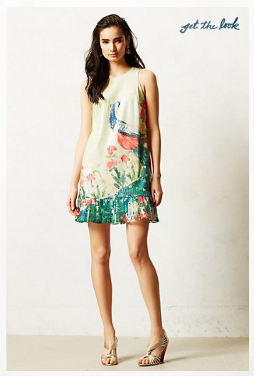 Anthropologie Shimmered Plume Dress.