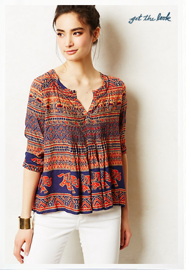 Anthropologie Mahdia Peasant Blouse.