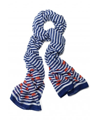 Stella & Dot Navy Stripe & Elephant Scarf.