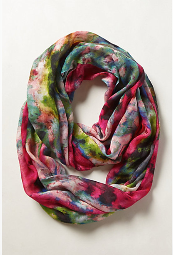 Anthropologie Blushing Floral Infinity Scarf.