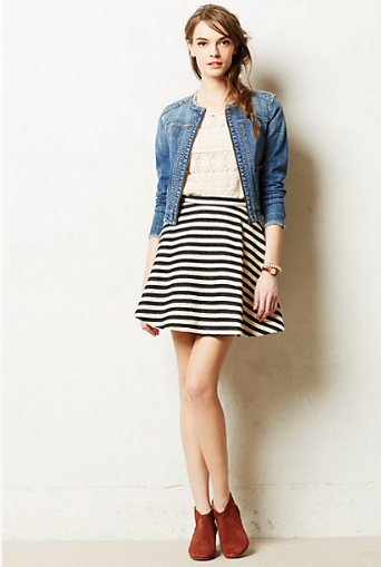 Anthropologie Stripedswing Skirt.