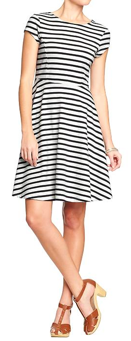 Old Navy Fit & Flare Jersey Dress. {I just purchased this dress and it is super cute on, with a high-waisted belt added!}