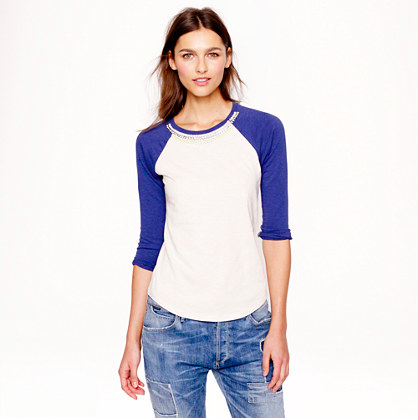 J.Crew Jeweled Baseball Tee.