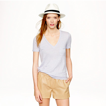 J.Crew Linen V-Neck Pocket Tee.