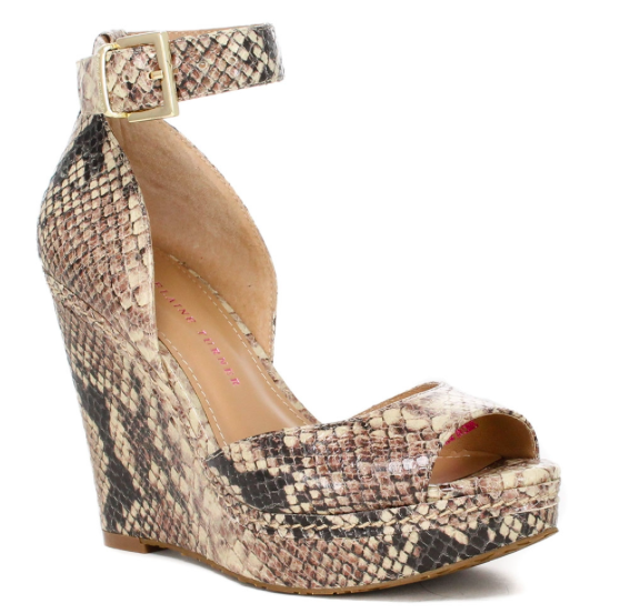 Elaine Turner Python Embossed Leather Wedge.