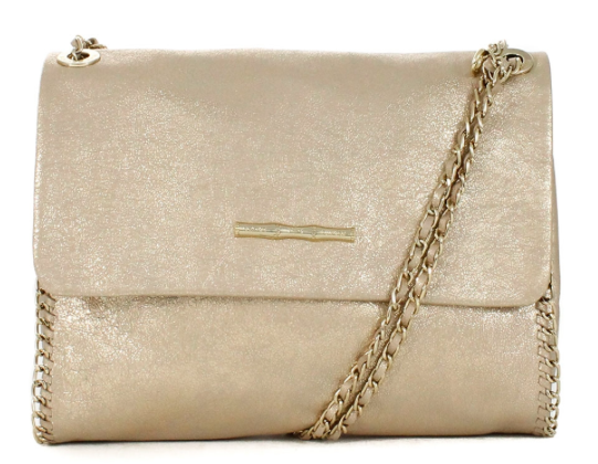 Elaine Turner Nala Champagne Leather Handbag.