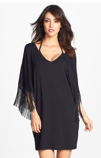 Freya Batwing Sleeve Fringed Cover-Up Tunic.