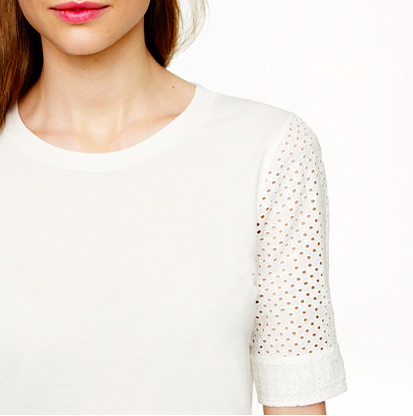 J.Crew Eyelet Back-Zip Tee.