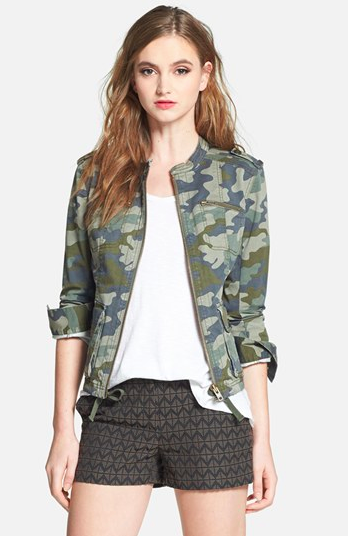 Halogen Stretch Cotton Twill Military Jacket.