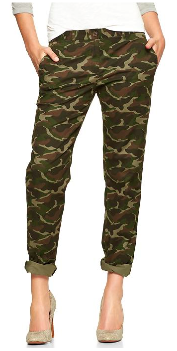 Gap Camo Broken-In Straight Khakis.