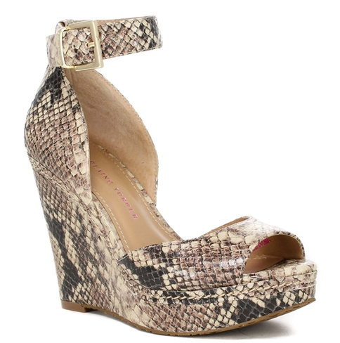 Kayla Python Embossed Leather Wedge.