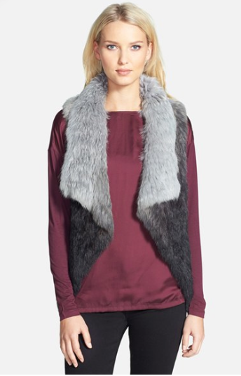 Love Token Assemetrical Rabbit Fur Vest, $249.90. {normally $398}