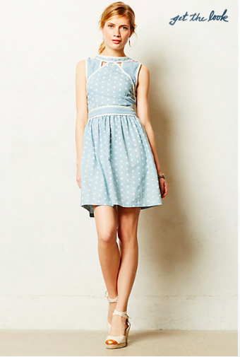 Anthropologie Chambray Dot Dress.