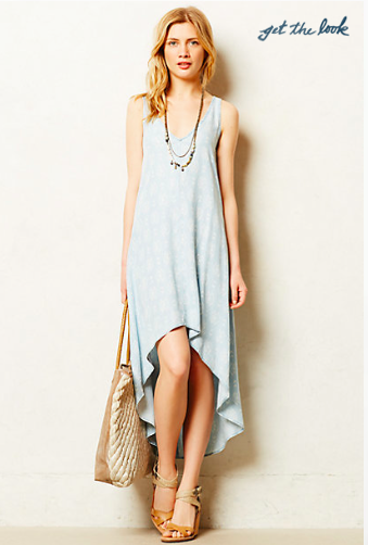 Anthropologie Chambray Maxi Dress.