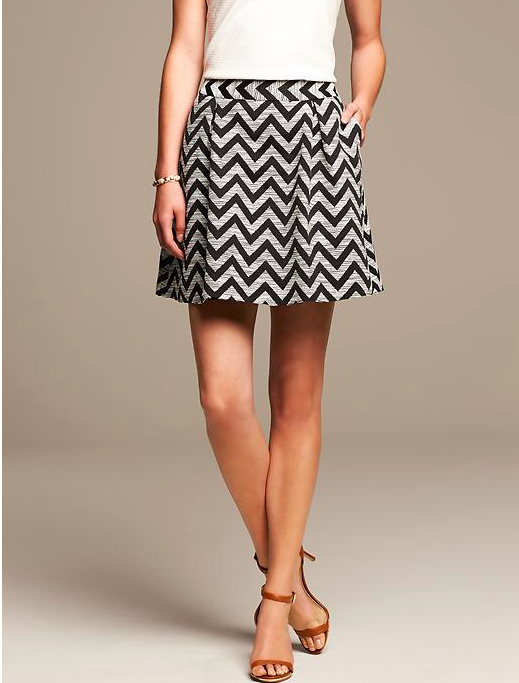 Banana Republic Zigzag Pleated Skirt.