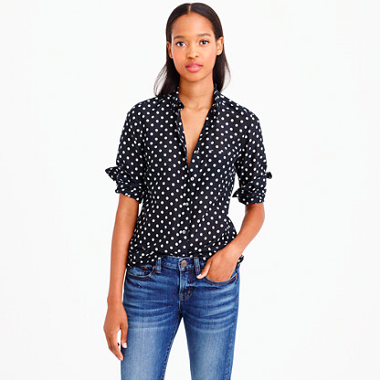 J.Crew Voile Polka Dot Popover.