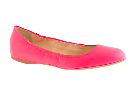 J.Crew Ballet Flats in neon flamingo. {currently on a major sale!!}