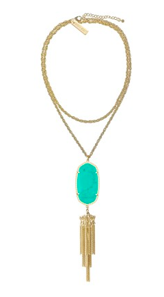 The Rayne Necklace in teal.