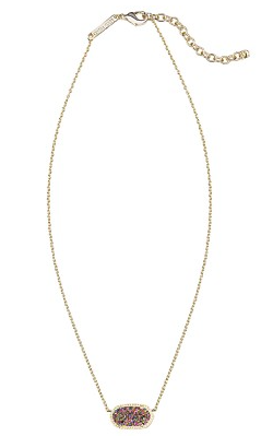 Kendra Scott Elisa Necklace in Multi-Colored Drusy.