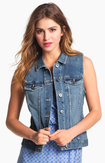 Two by Vince Camuto Vintage Wash Denim Vest.