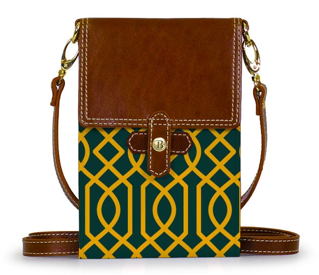 The Barrington Gifts Stadium Crossbody Bag in Jen's Baylor colors.