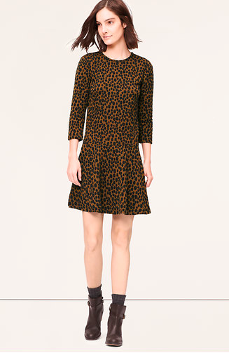 LOFT Abstract Animal Print Mini Dress.