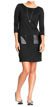 Old Navy Faux-Leather Pocket Shift Dress.