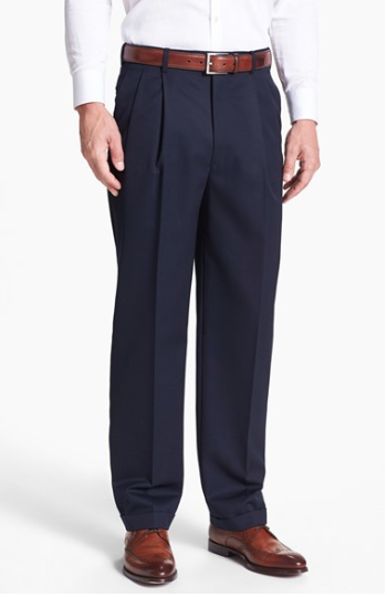 Double Pleated Full Break Trousers :: Nordstrom