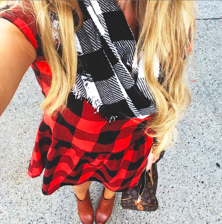 Steve Madden Buffalo Plaid Infinity Scarf via Nordstrom. Available in multiple colors, $32.