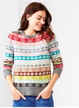 Gap Fair Isle Striped Wool Sweater.