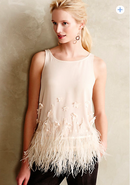 Anthropologie Feathered Fringe Blouse.