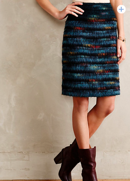 Anthropologie Feathered Wool Skirt.