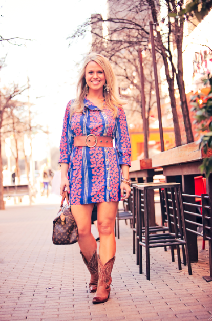 dress with cowgirl boots