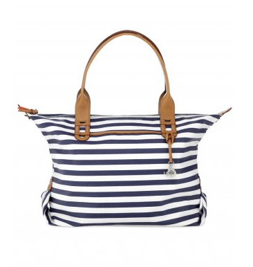 Navy Stripe "How Does She Do It" Bag, $89.