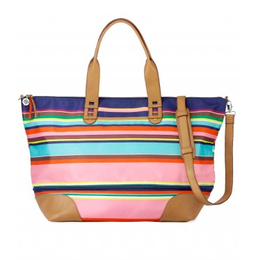 The Getaway Weekender Bag in Multistripe, $138.