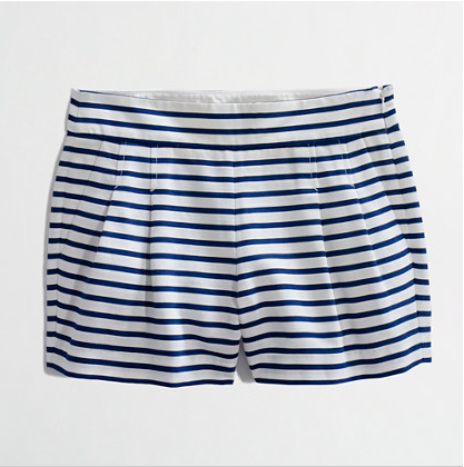 J.Crew Factory Store Pleated Striped Shorts, $39.