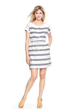 Gap Wide-Striped Linen T-Shirt Dress, $64.95.
