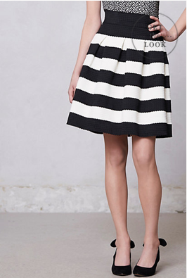 Anthropologie Scalloped Striped Ponte Skirt, $98.