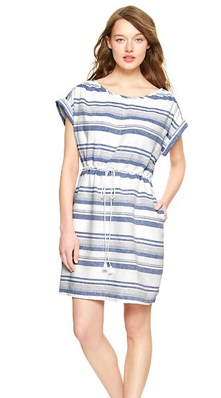 Gap Multi-Stripe Linen T-Shirt Dress, $49.99.
