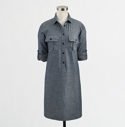 J.Crew Factory Dotted Chambray Shirtdress, $47.50.