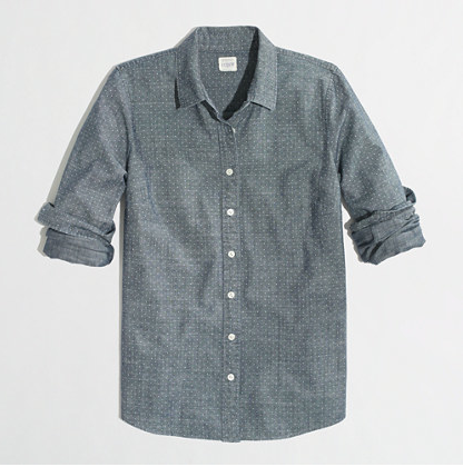 J.Crew Factory Dotted Chambray Shirt, $44.50.