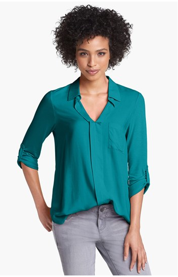 Pleione Mixed Media Shirt, $34.80. {Reg. $58.}