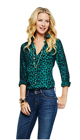 C. Wonder Silk Leopard Print Top.