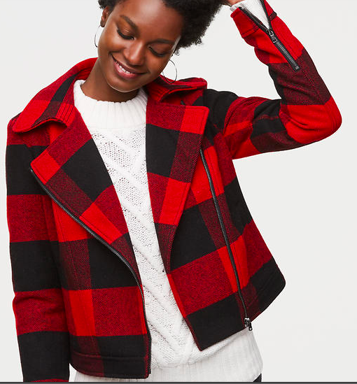   This Loft buffalo plaid jacket  is just too stinkin' cute! It's 50% off today! 