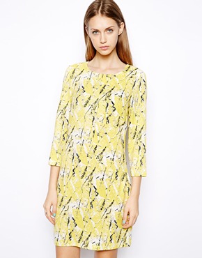 yellow print dress